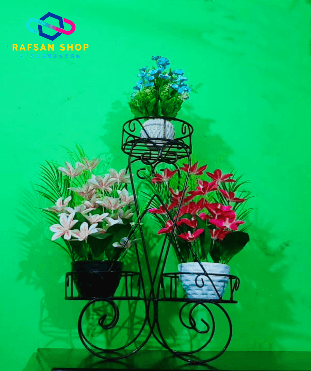 Flower Pot Multiple Indoor Plant Stand, 3 Step - Image 2